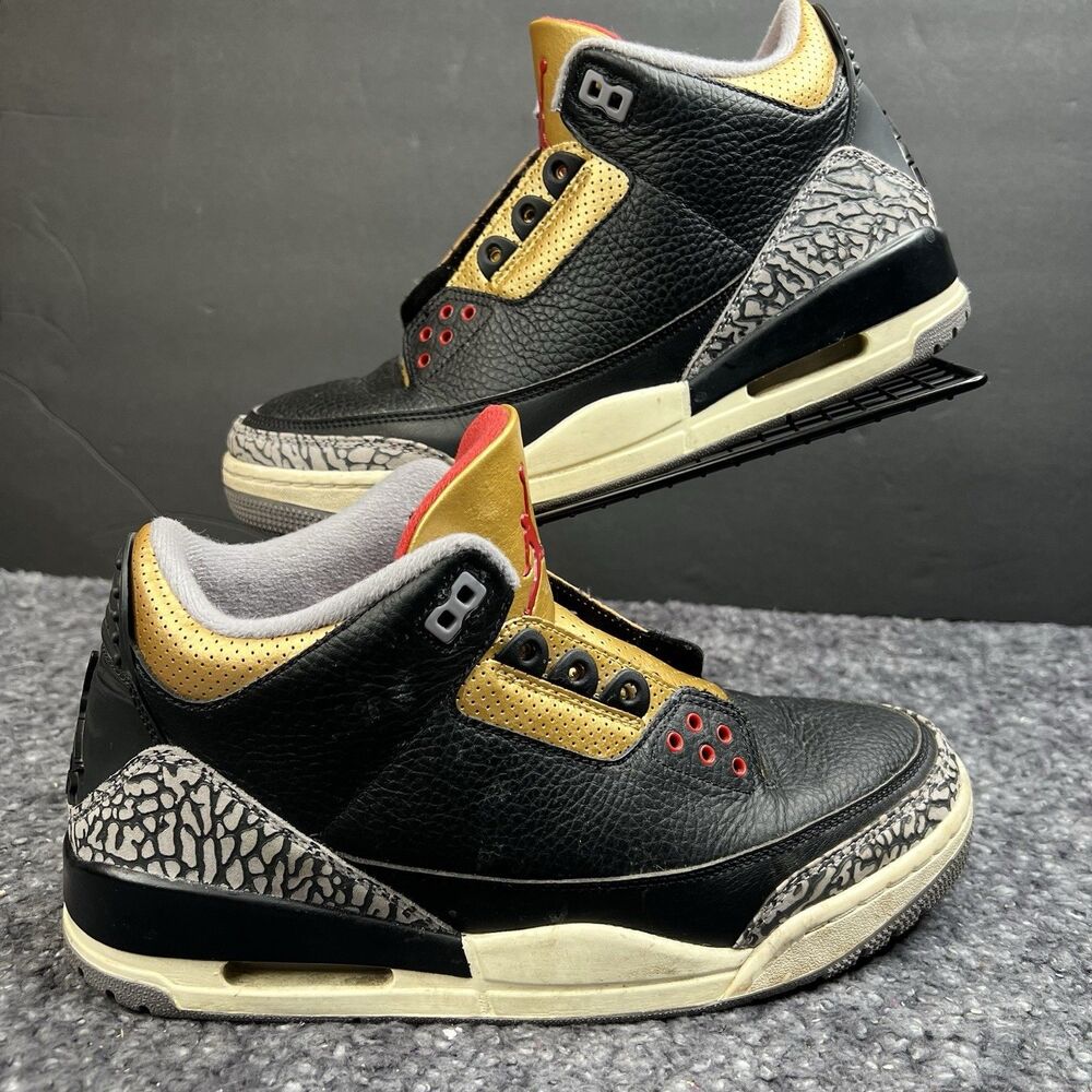 Air Jordan 3 Metalic Gold Black W 10.5/ M 9 CK9246-067